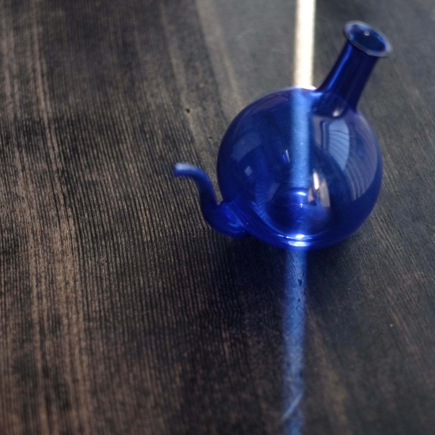 時代　注口青ガラス　ちろり　(20世紀)