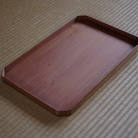 時代　長四方隅切木地折敷　(20世紀)