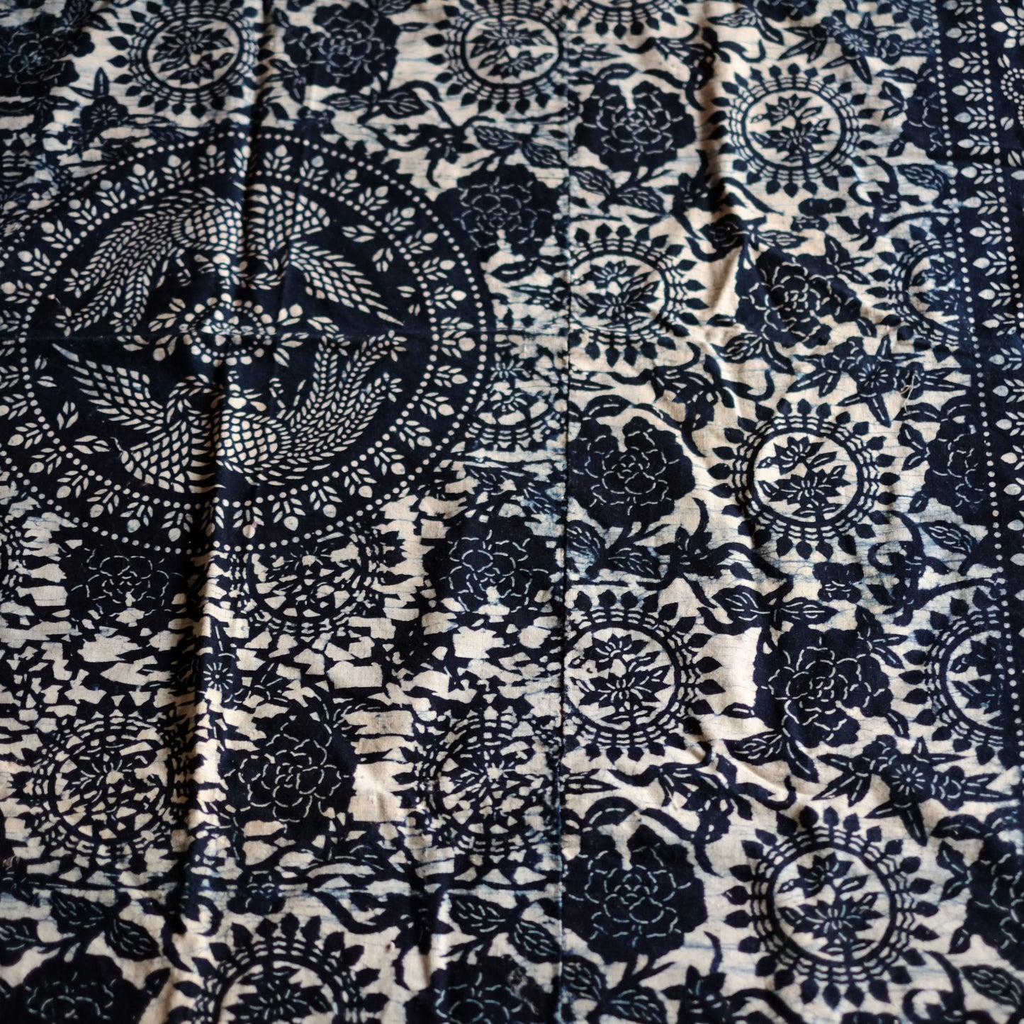 時代　貴州蜡染　藍印花布　　3巾　中国　古布(19-20世紀)