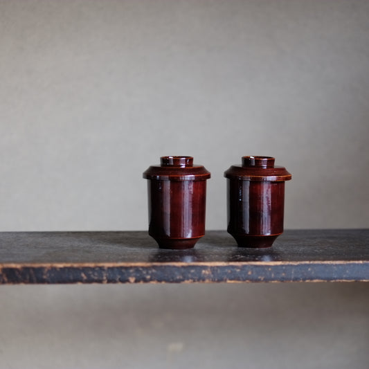 時代 山中漆器 糸目溜塗 蓋付箸洗