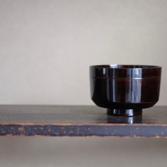 時代 真塗黒漆 壺椀(江戸末頃)