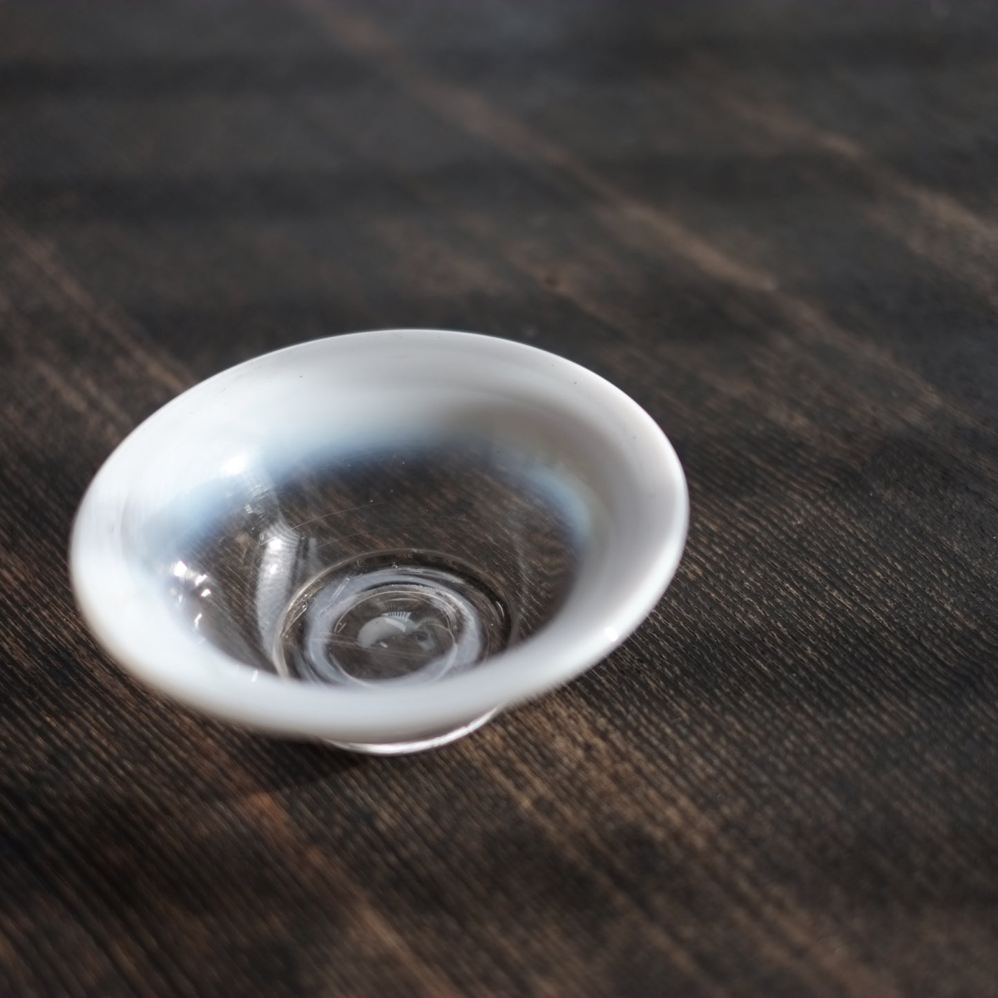 時代　縁乳白氷コップ　ウランガラス　大正期頃　(20世紀)