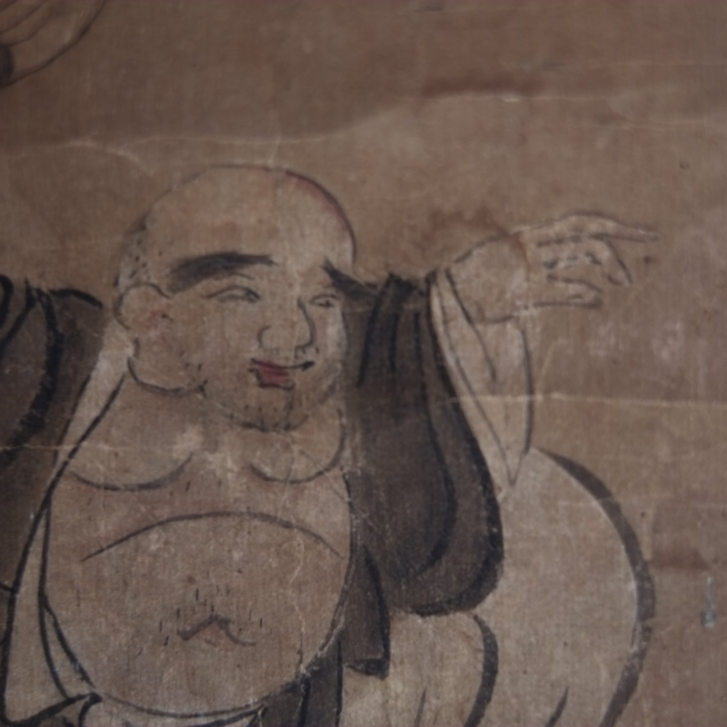 時代　紙本肉筆彩色　七福神図　掛軸 (江戸後期-明治時代)