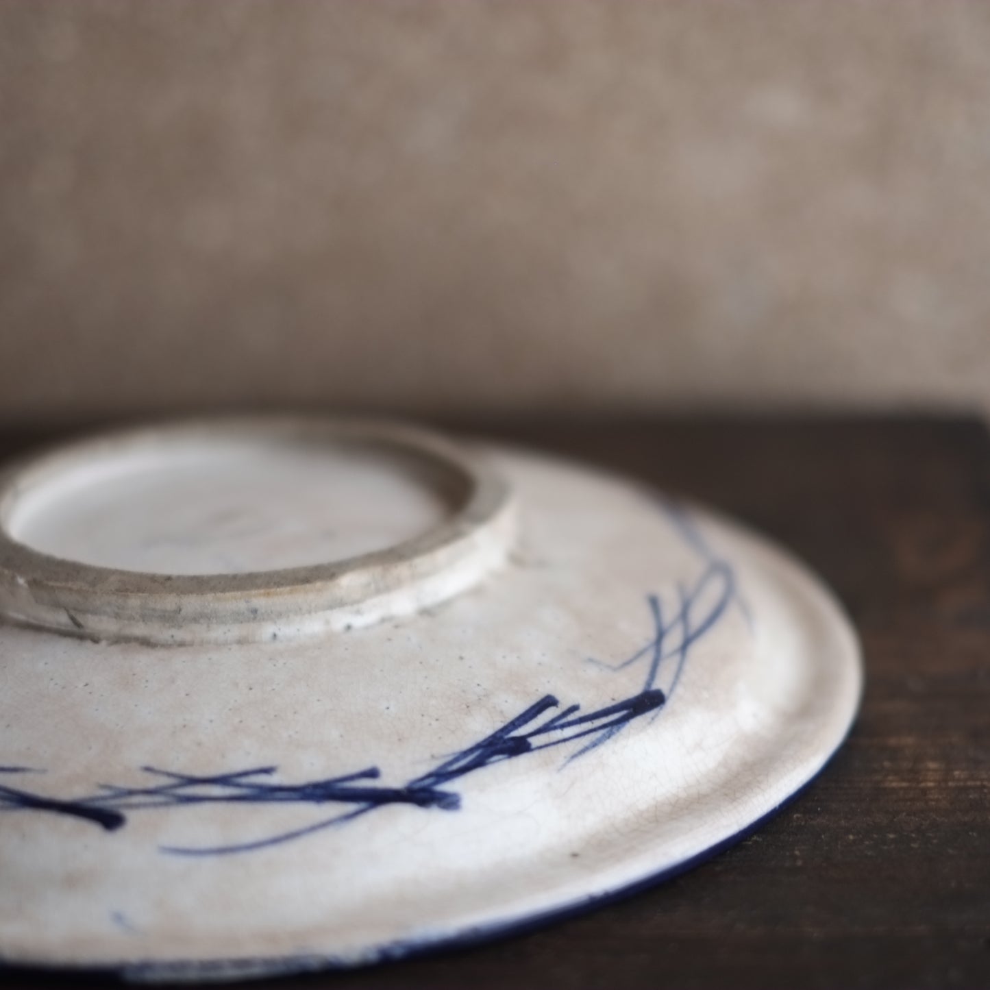 時代　染付山水図　八寸皿 （明治時代）