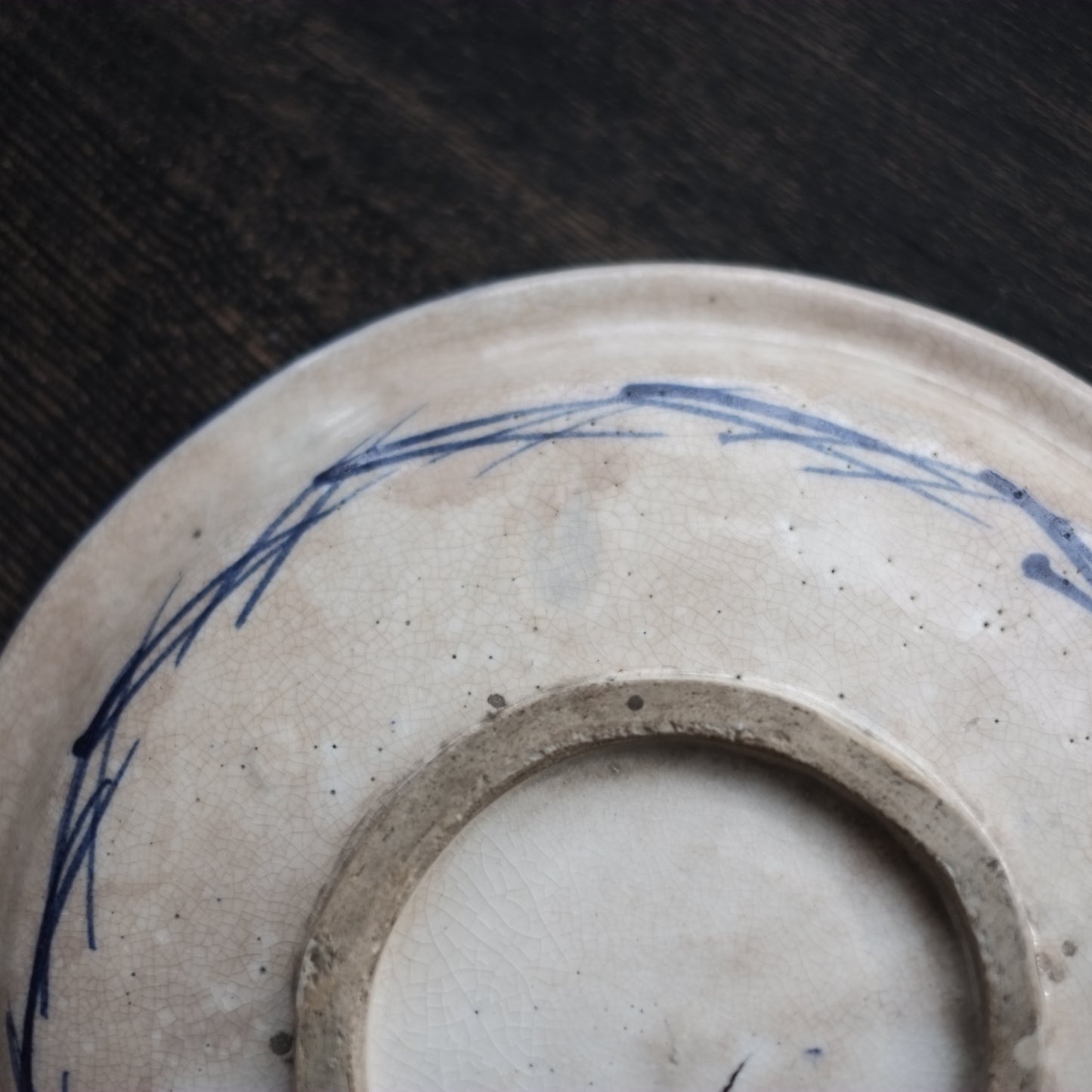 時代　染付山水図　八寸皿 （明治時代）