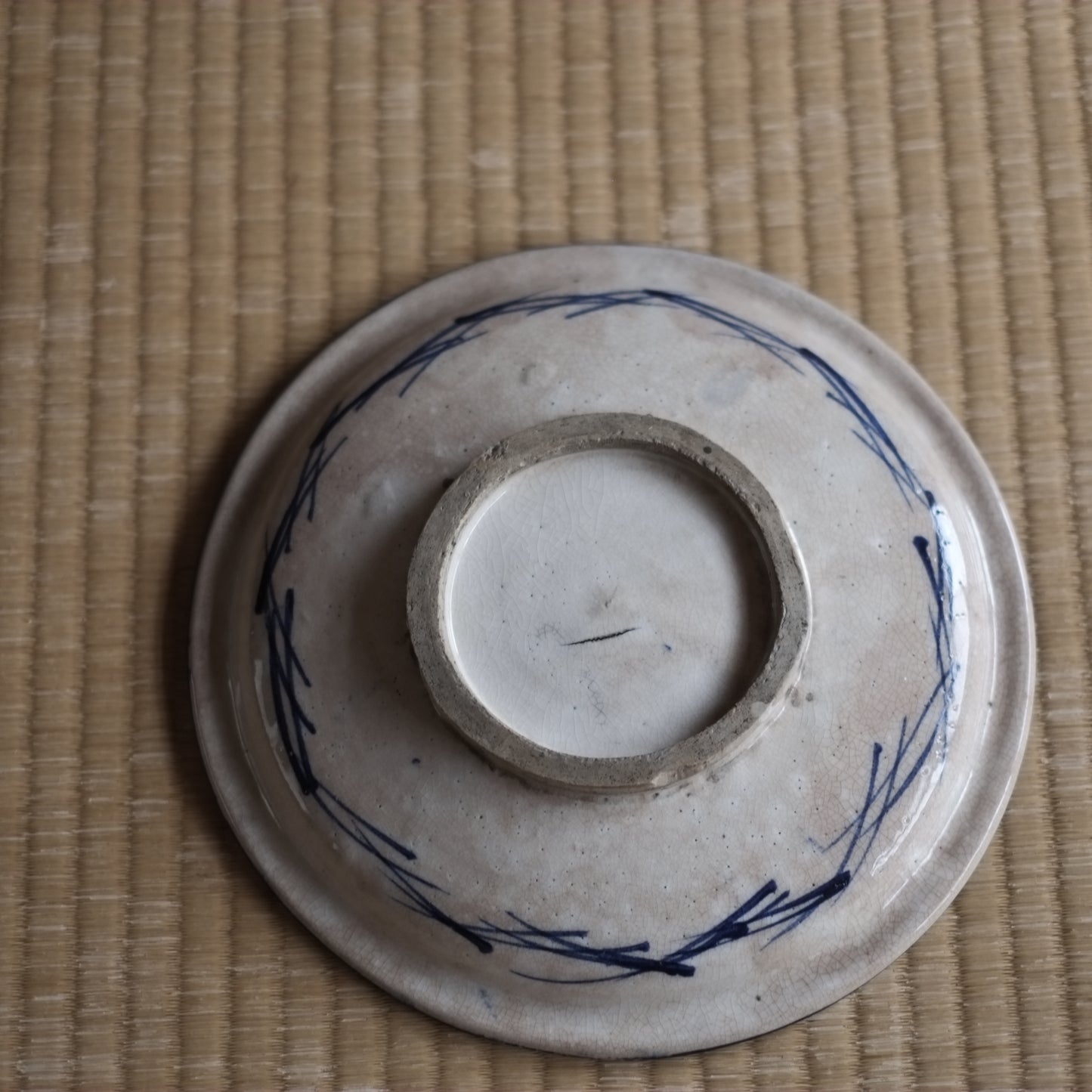 時代　染付山水図　八寸皿 （明治時代）