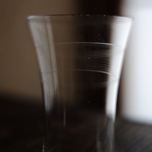 時代 サンドブラスト 細縞文 型吹きガラス グラス