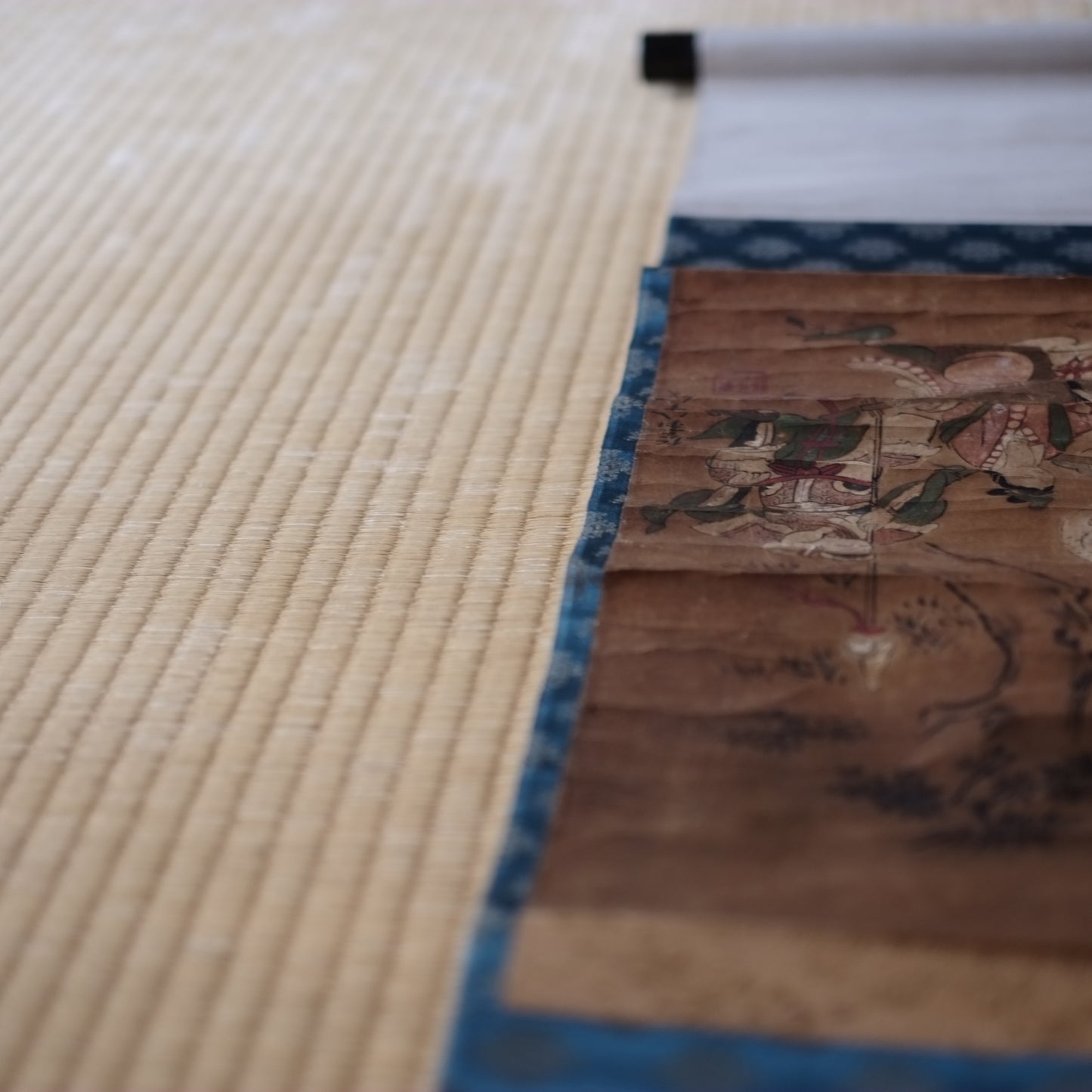 時代　紙本肉筆彩色　七福神図　掛軸 (江戸後期-明治時代)