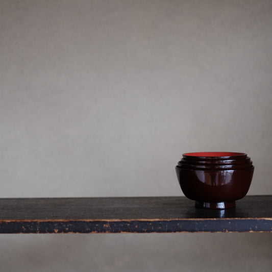 時代 外潤塗内朱漆布着 四ツ椀 (明治-大正)