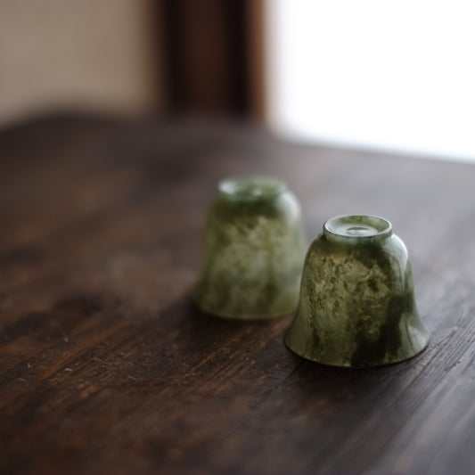 時代　唐物 玉石杯　一對（二客セット）
