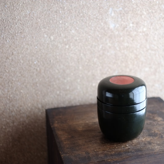 時代　青漆底黒塗　蓋付　信玄弁当　(明治期頃　19世紀)