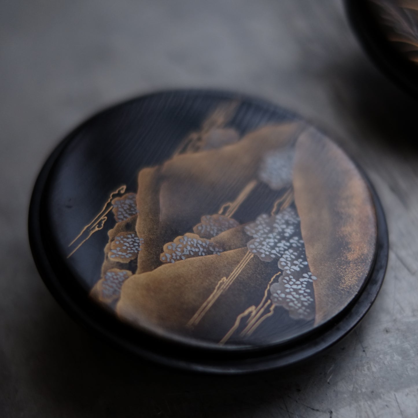 時代　研出蒔絵蓋　鉄銚子　対　燗鍋　時代箱付 (江戸時代)