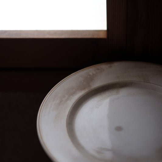 時代　硬質陶器　白リム大皿