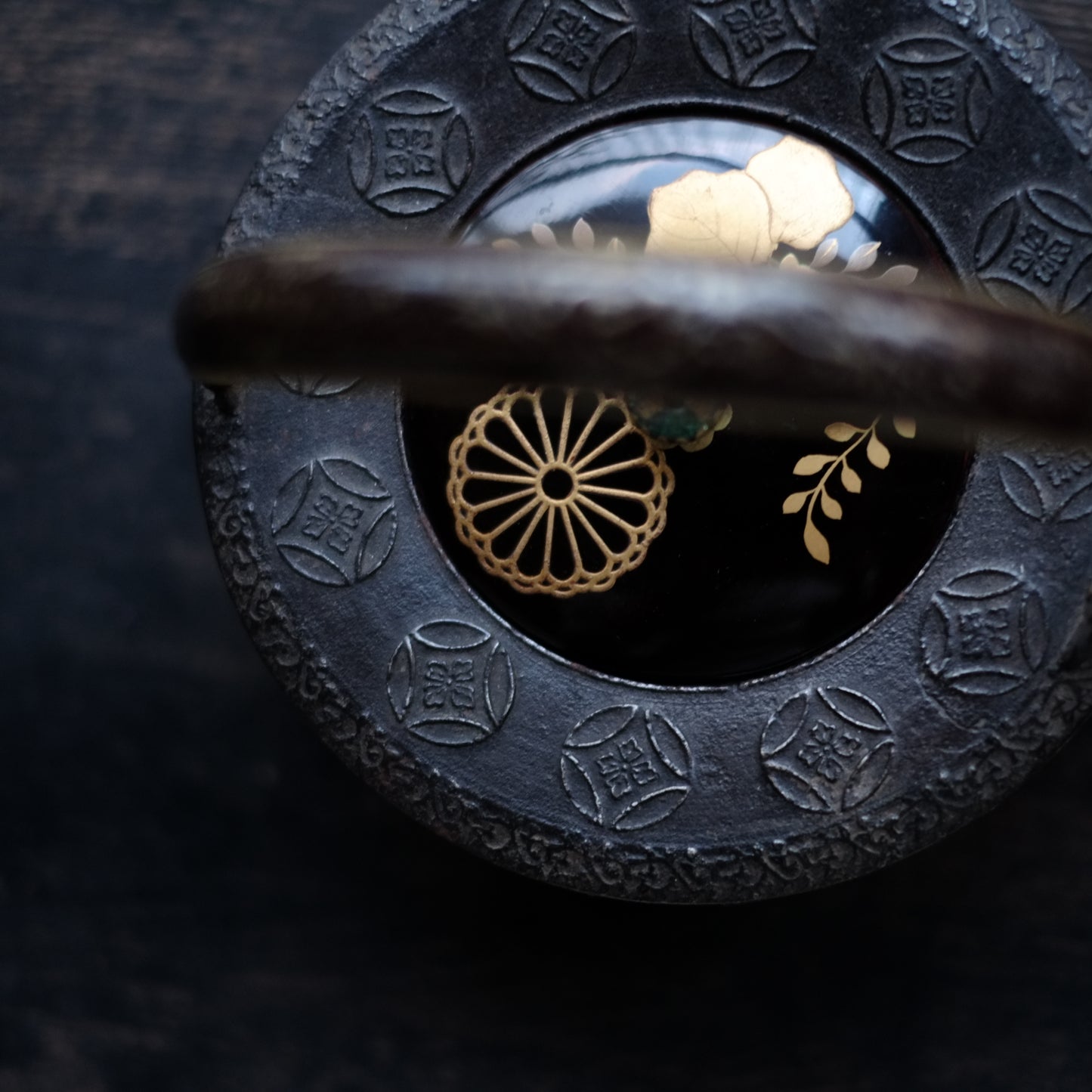 時代　研出蒔絵蓋　鉄銚子　対　燗鍋　時代箱付 (江戸時代)