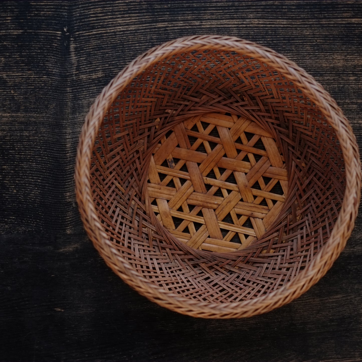 時代　竹編籠