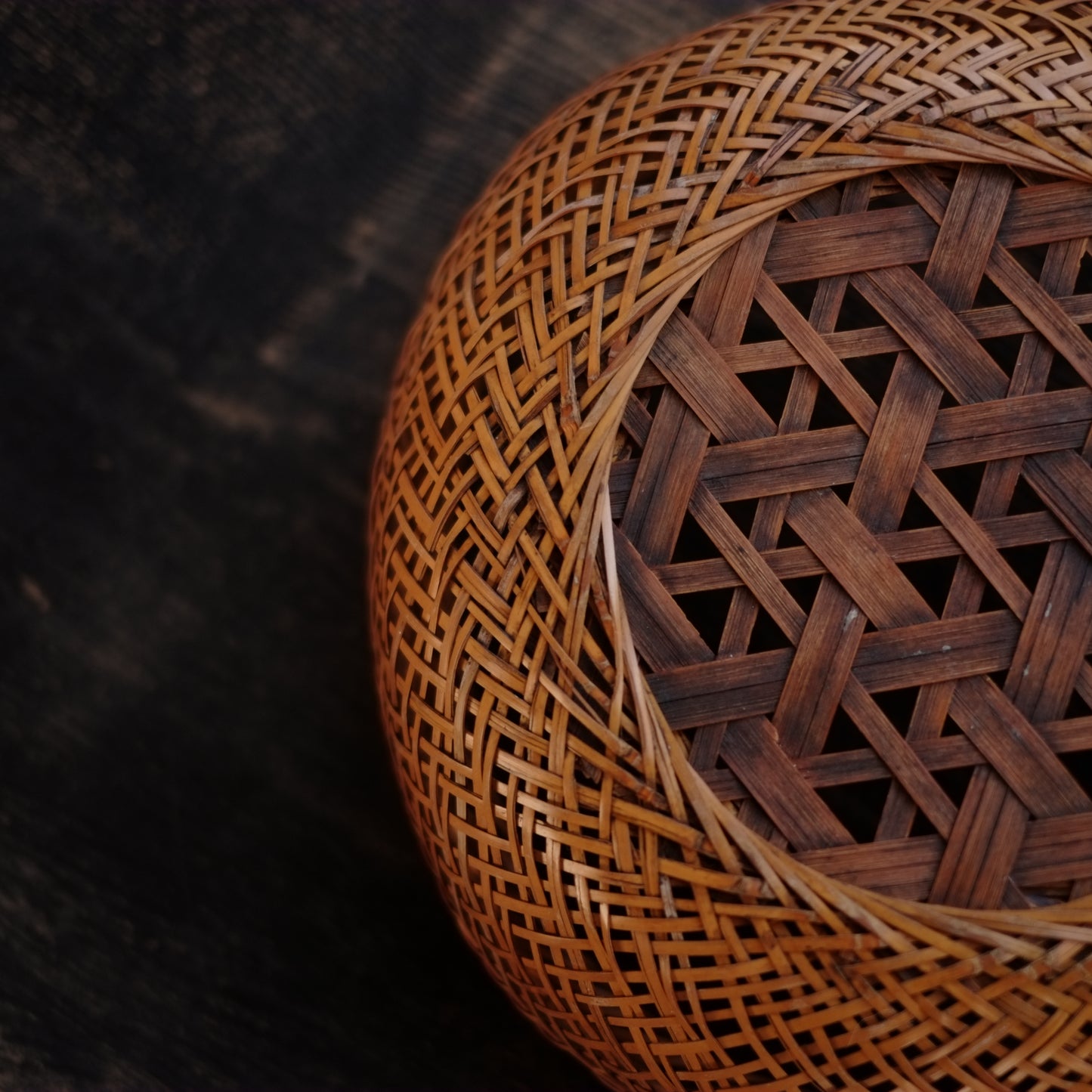 時代　竹編籠