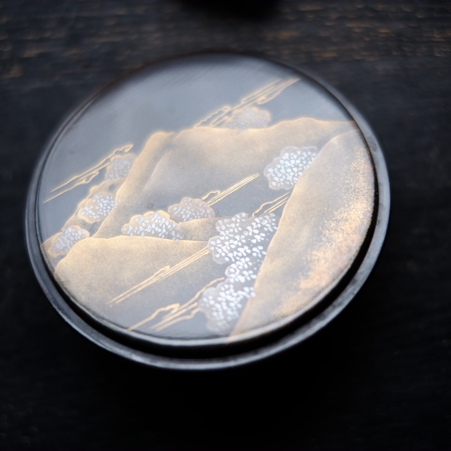 時代　研出蒔絵蓋　鉄銚子　対　燗鍋　時代箱付 (江戸時代)