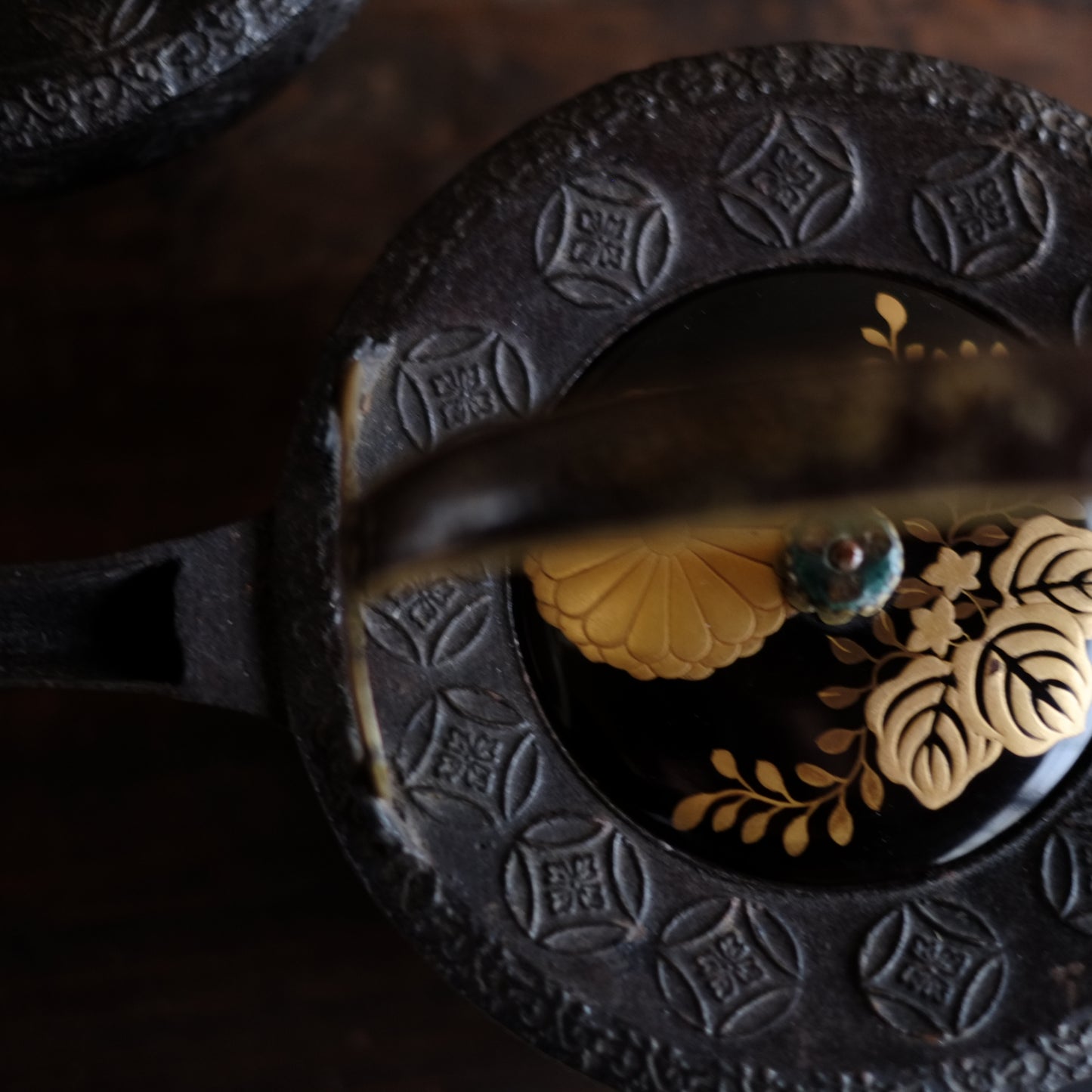 時代　研出蒔絵蓋　鉄銚子　対　燗鍋　時代箱付 (江戸時代)