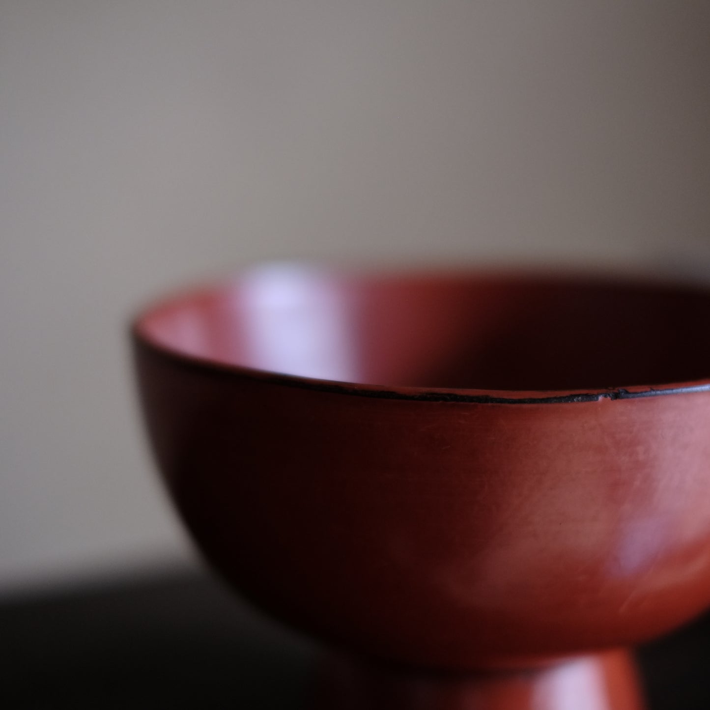 時代　古能登・古輪島塗朱椀　（江戸時代17-18世紀）