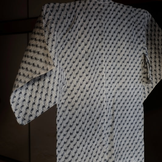 時代 白絣古布着物 (明治-大正)