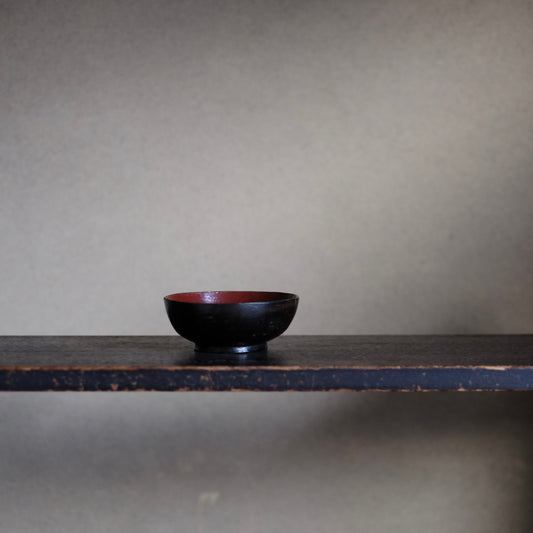 時代 侘外黒内赤漆 小椀 (江戸時代)