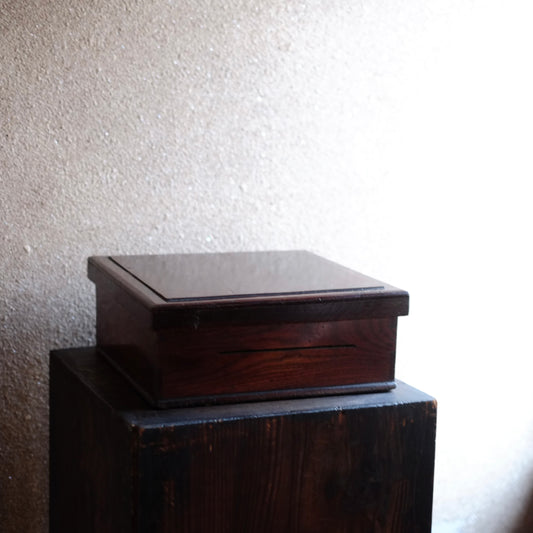 時代 春慶塗 蓋付箱 (明治期頃)