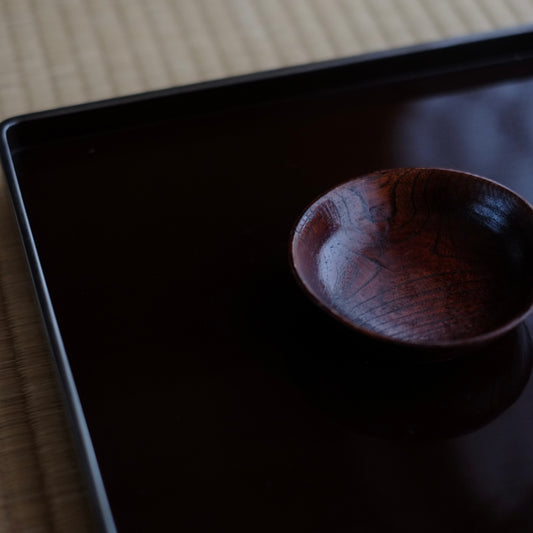 時代底黒漆木地塗 小皿・平盃 (江戸-明治初期)