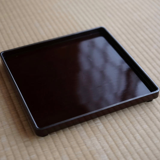 時代 潤塗錫縁四方膳 (江戸時代)