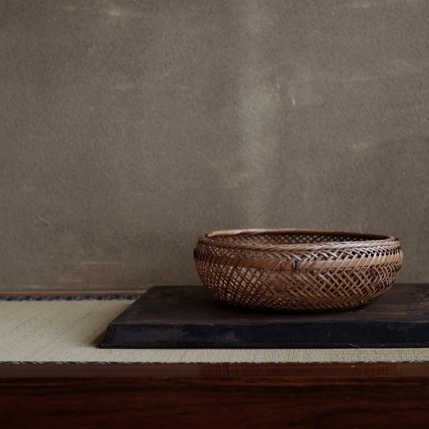 時代　竹編籠