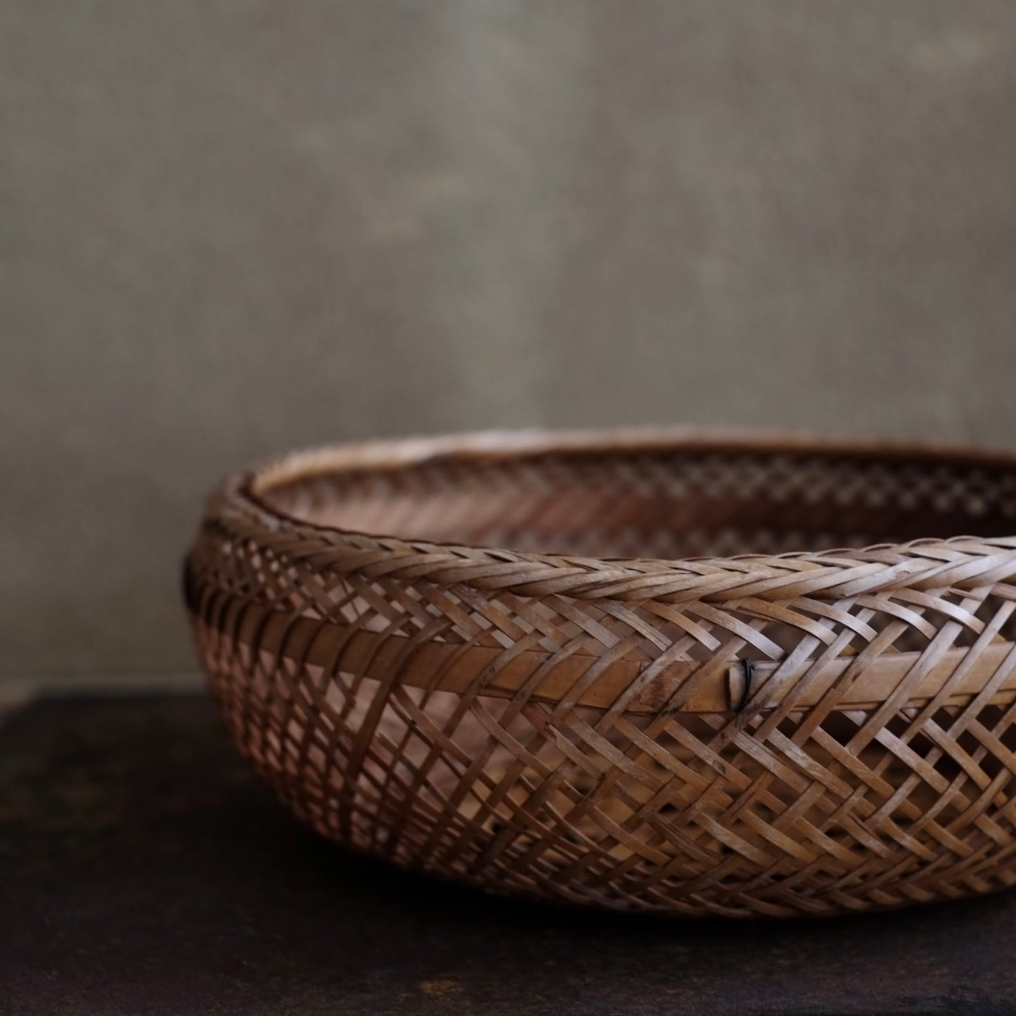 時代　竹編籠