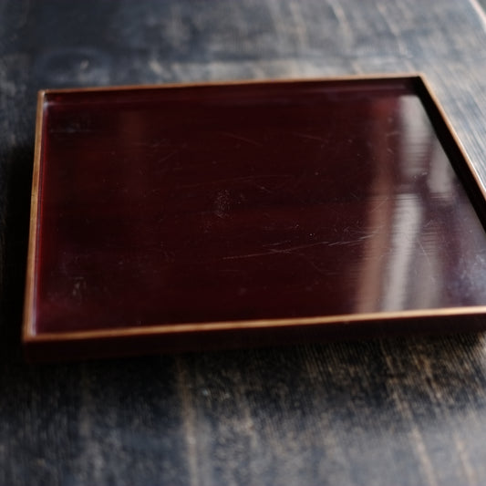 時代 縁金黒漆塗 足打折敷 角膳 (19世紀)