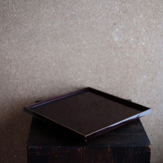 時代 縁金黒漆塗 足打折敷 角膳 (19世紀)