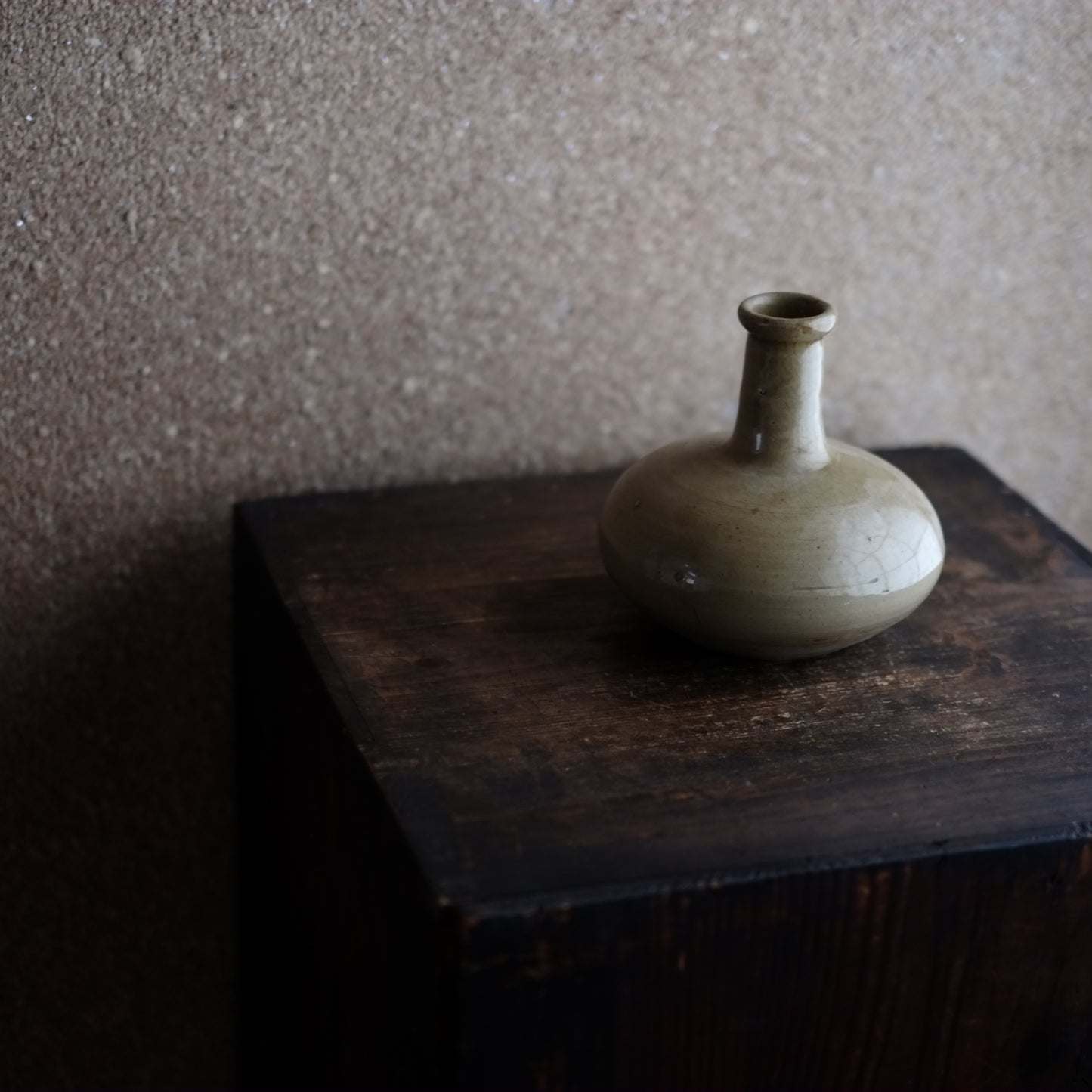 時代　灰釉鏑形徳利　(江戸後期-明治時代)  19世紀