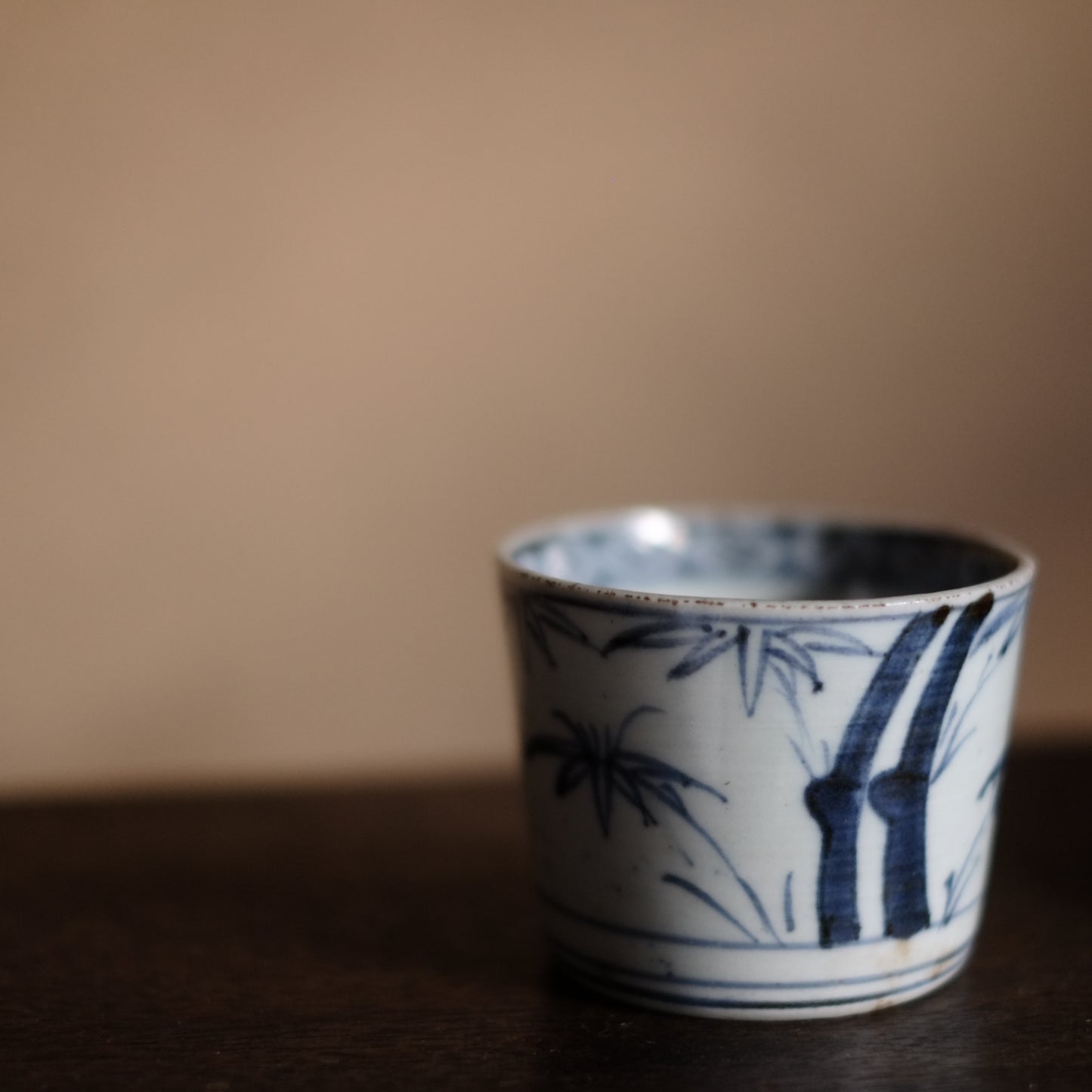 古伊万里　竹笹文蕎麦猪口　(江戸後期)