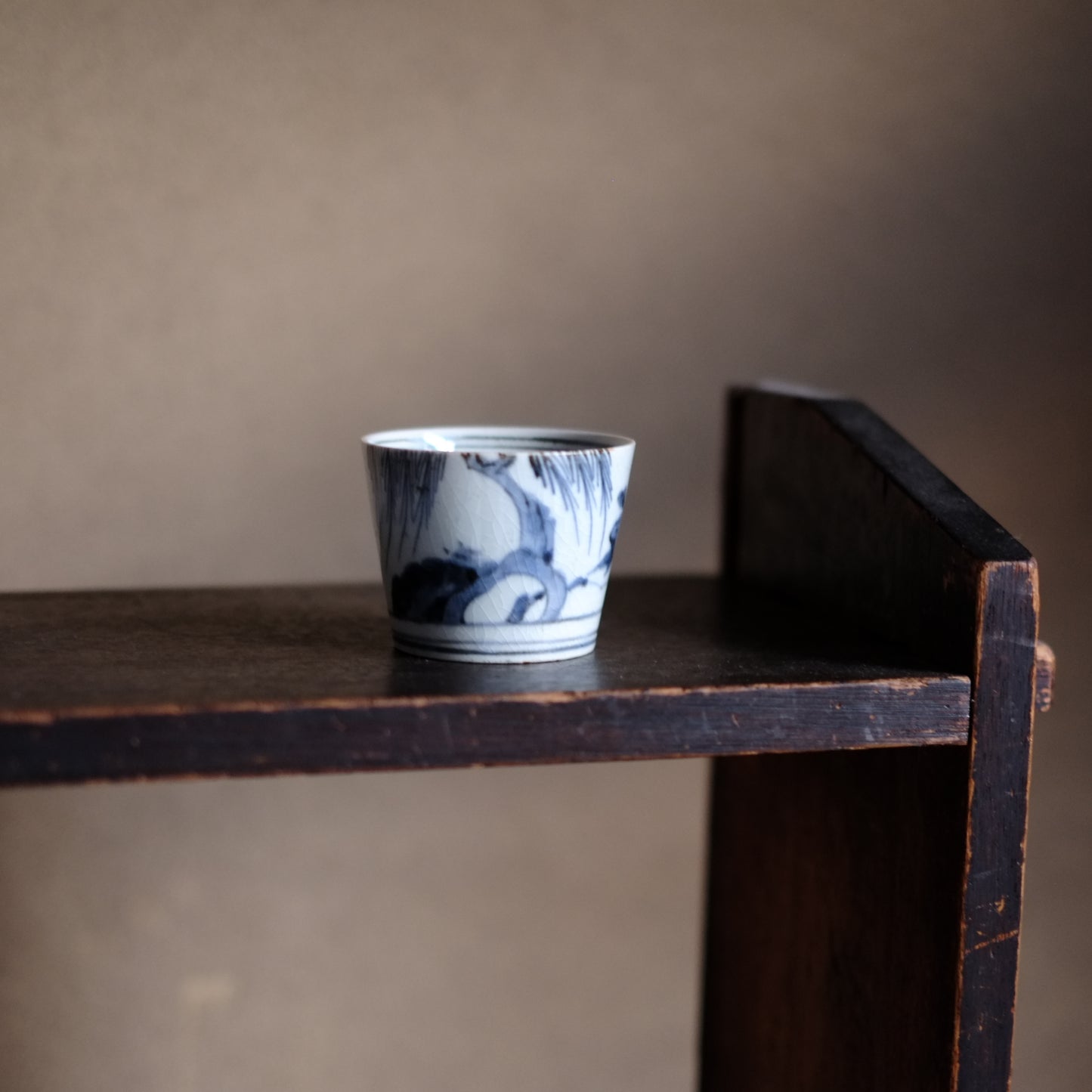 古伊万里　柳梅文蕎麦猪口　(江戸後期)