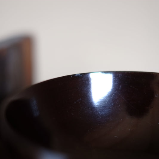 時代 飴色黒漆塗 四つ椀 (19世紀)