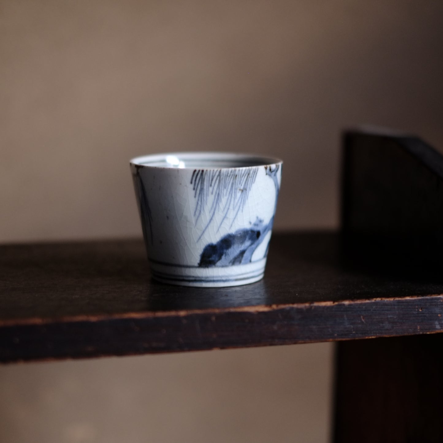 古伊万里　柳梅文蕎麦猪口　(江戸後期)