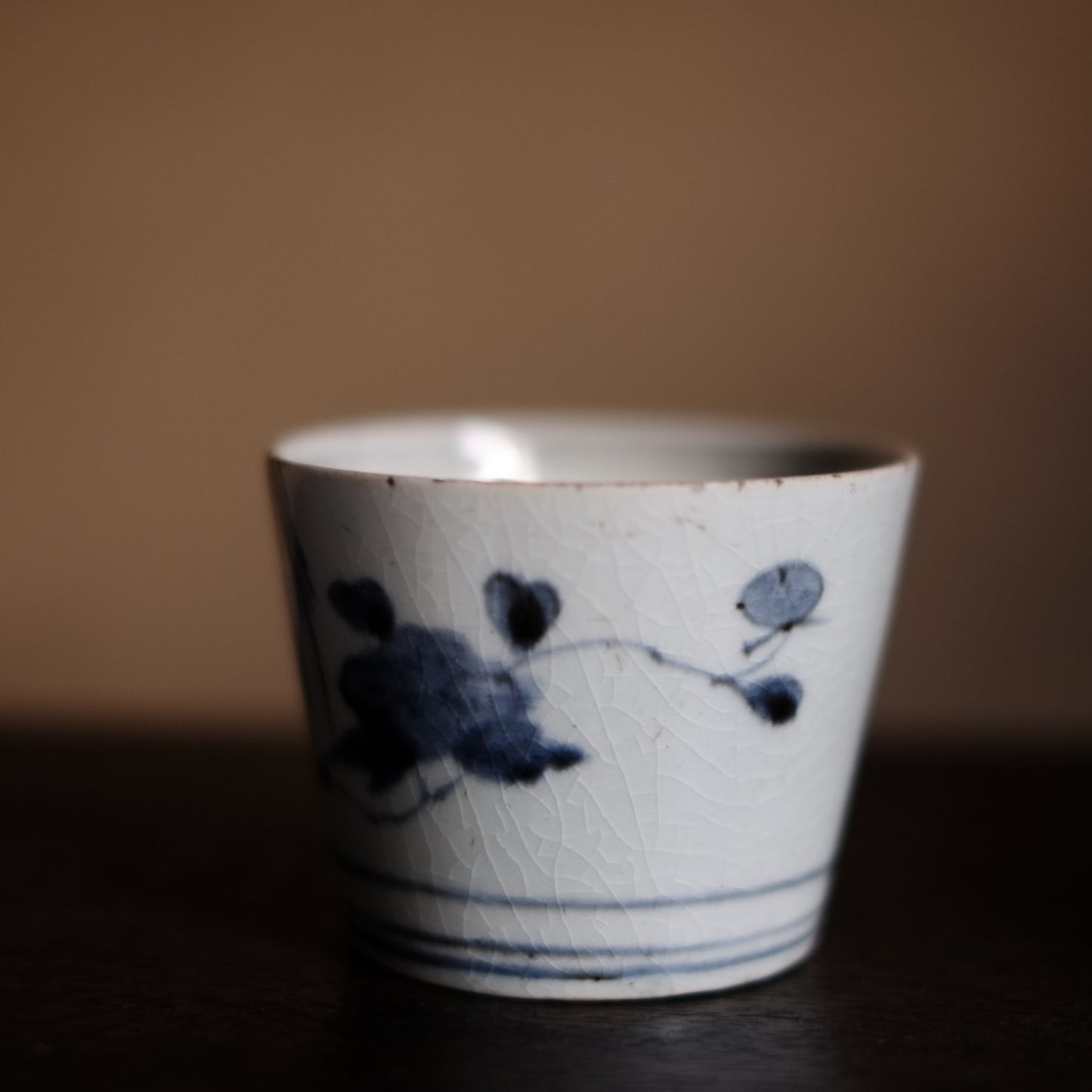 古伊万里　柳梅文蕎麦猪口　(江戸後期)