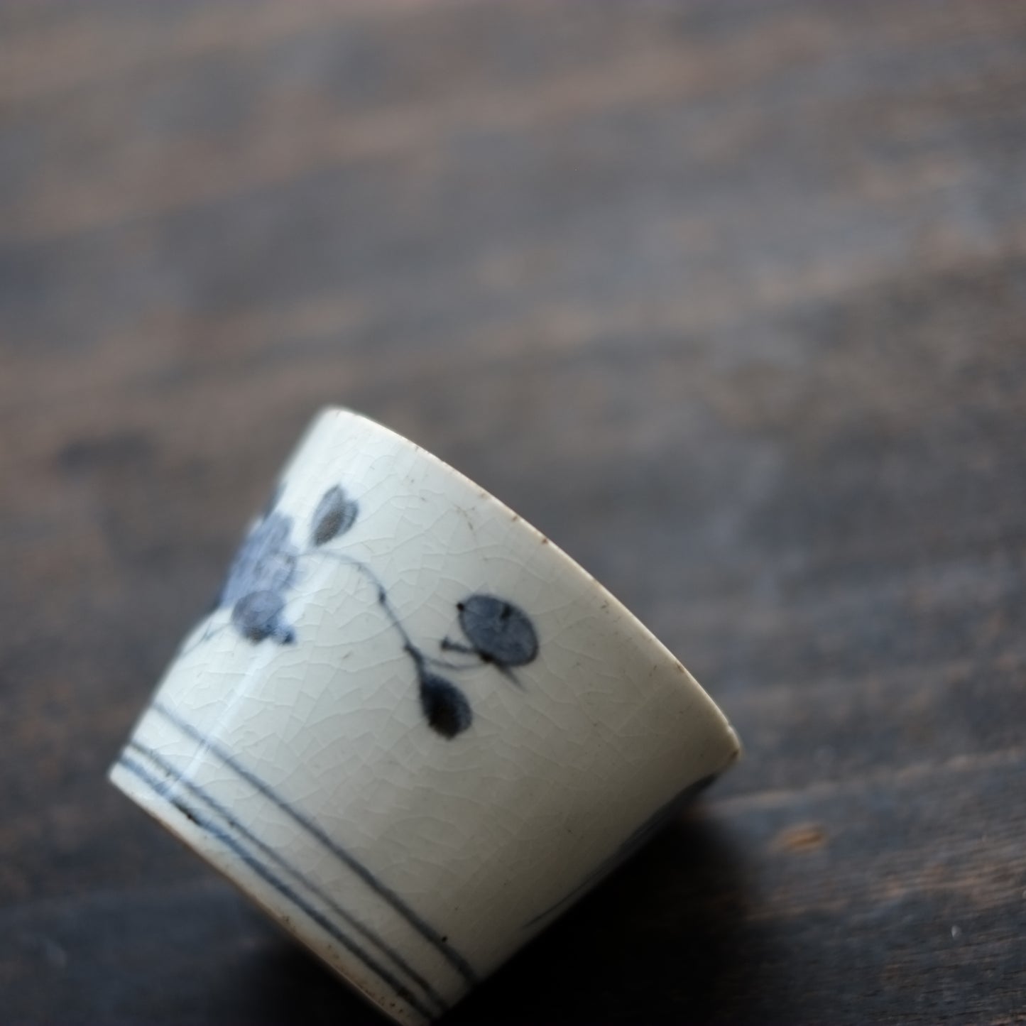 古伊万里　柳梅文蕎麦猪口　(江戸後期)