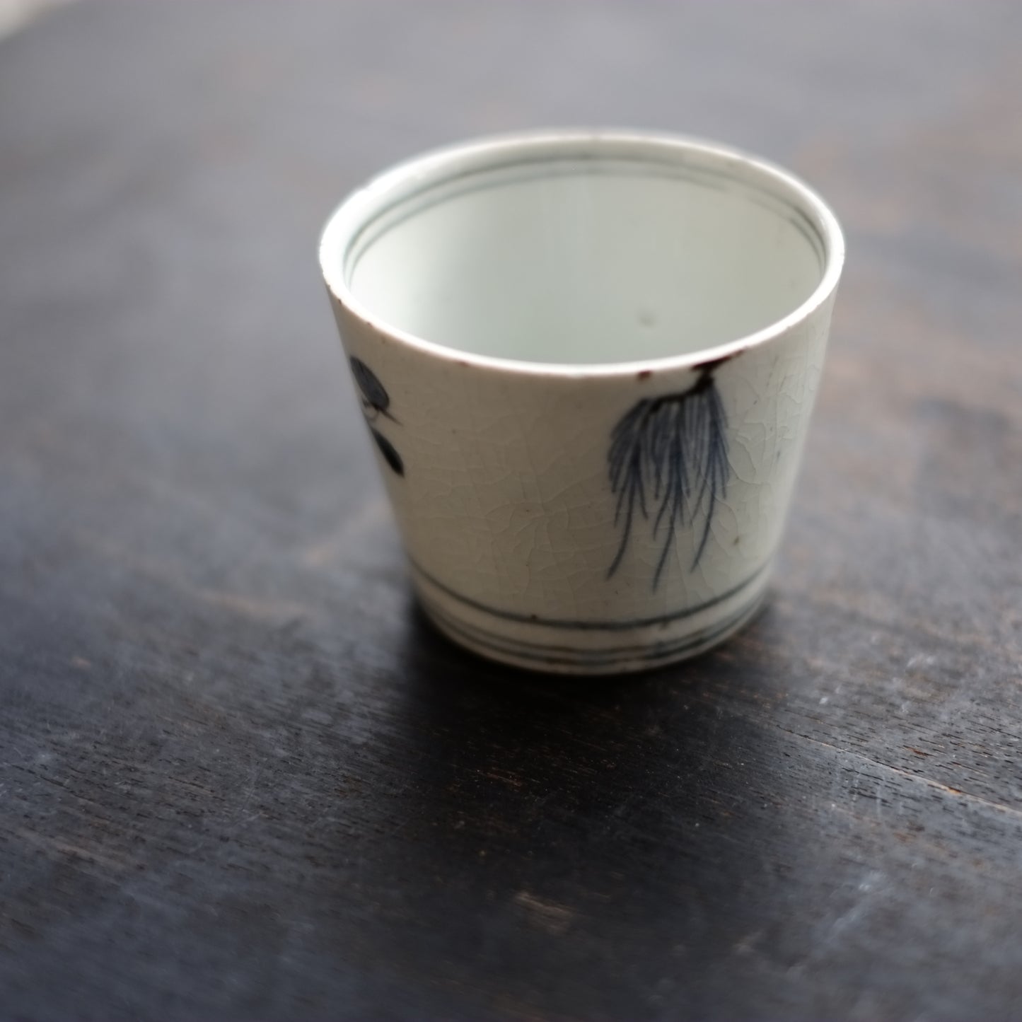 古伊万里　柳梅文蕎麦猪口　(江戸後期)