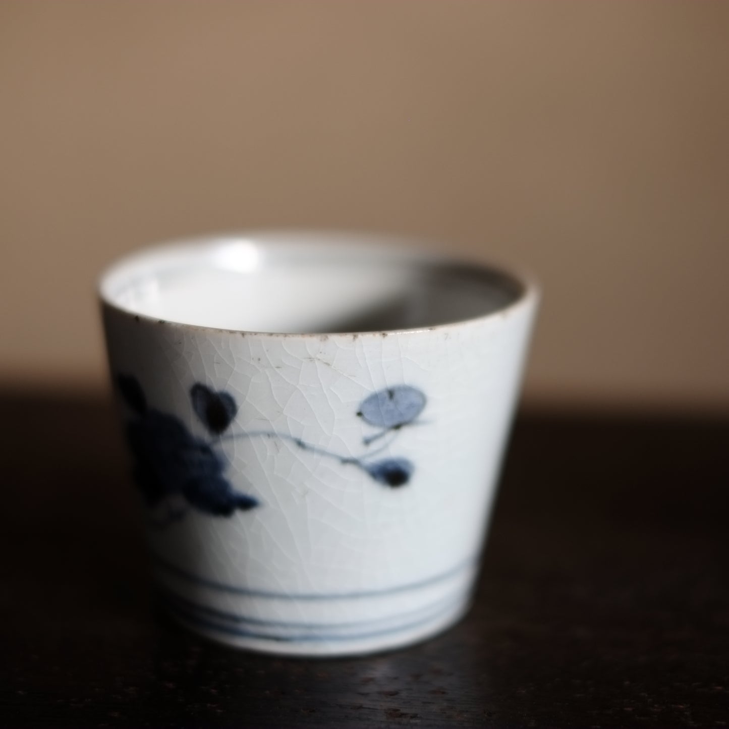 古伊万里　柳梅文蕎麦猪口　(江戸後期)