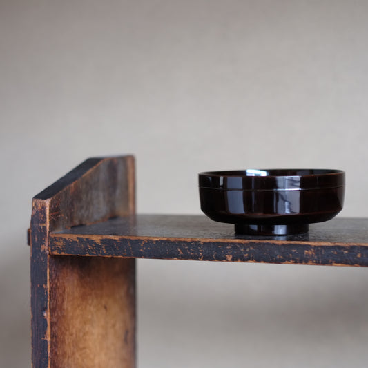 時代 黒漆真塗面取平椀(江戸時代)