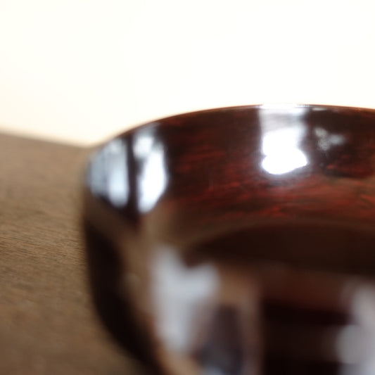 時代 黒漆真塗面取平椀(江戸時代)