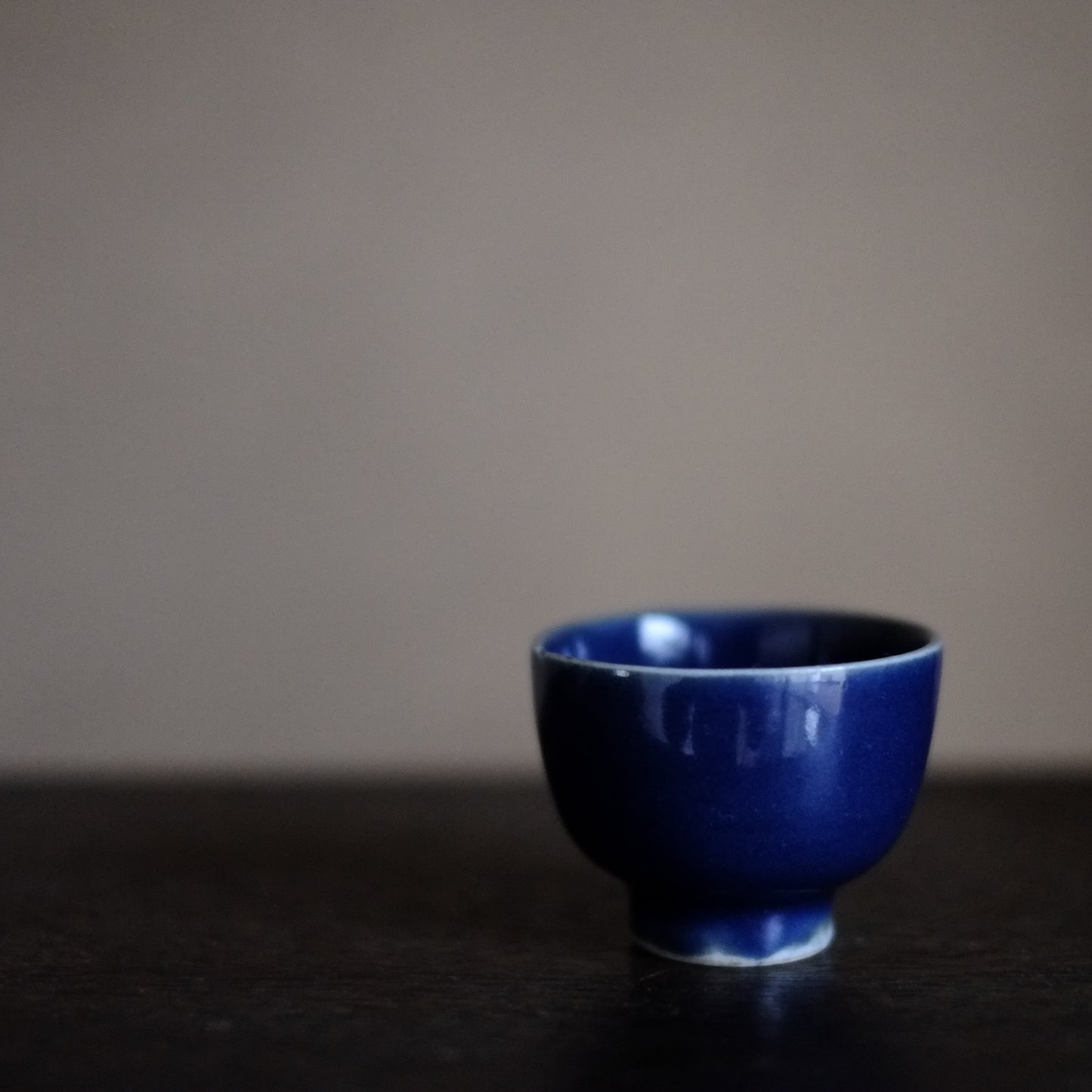 古伊万里総瑠璃釉　猪口　煎茶盃　 江戸時代　(18-19世紀)