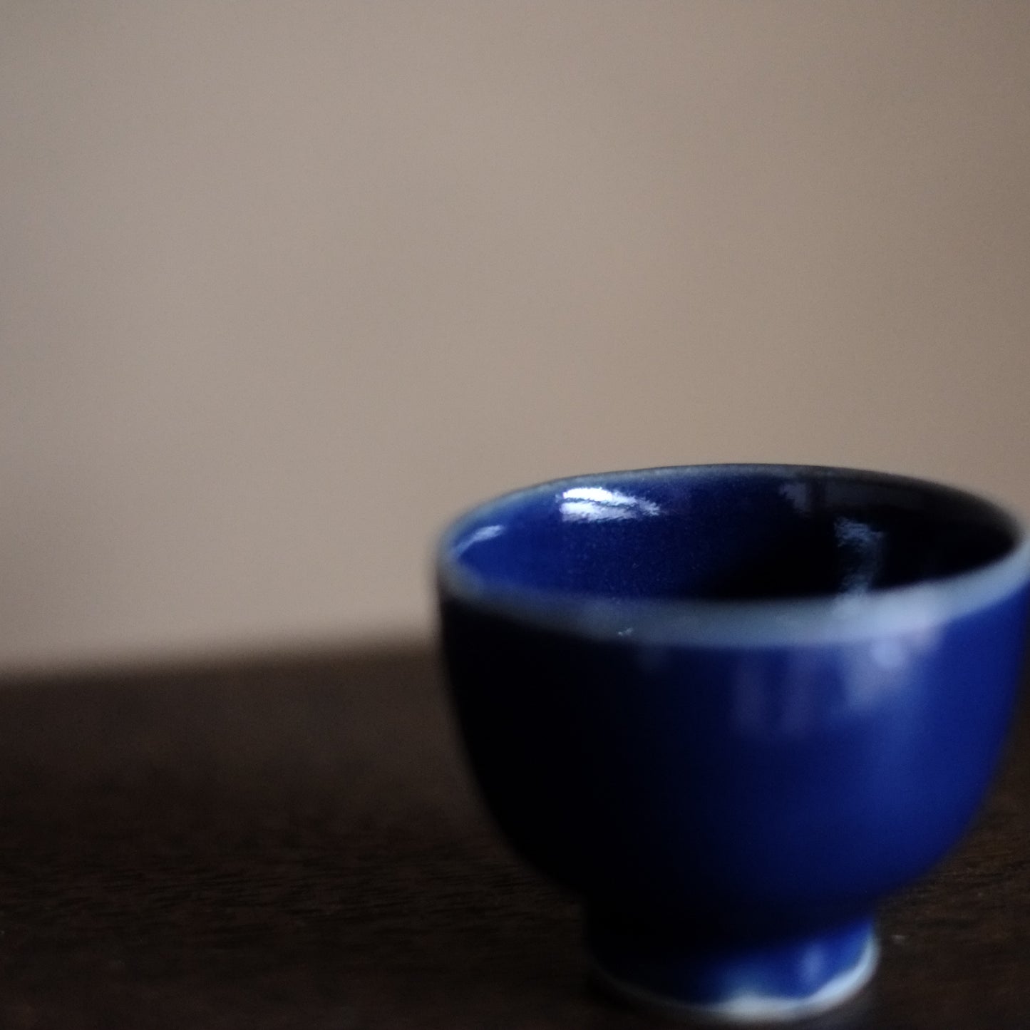 古伊万里総瑠璃釉　猪口　煎茶盃　 江戸時代　(18-19世紀)