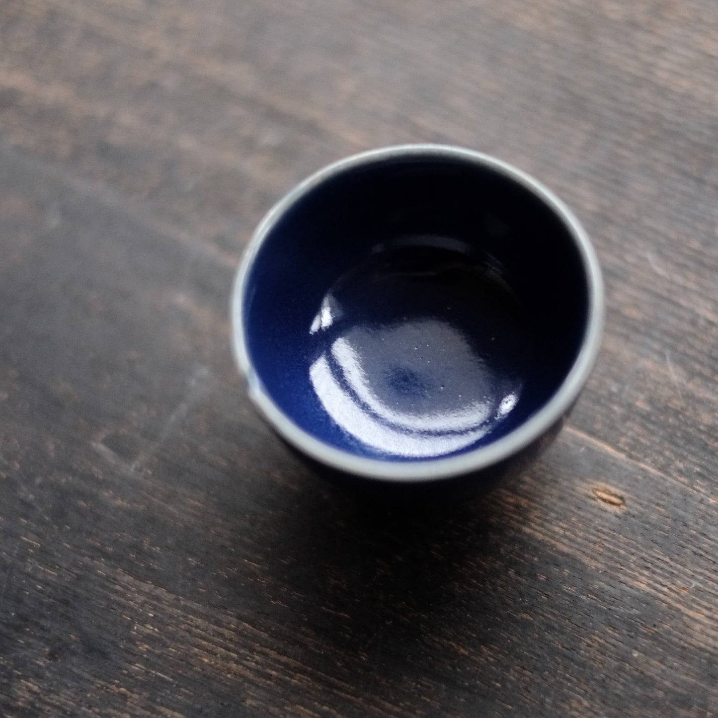 古伊万里総瑠璃釉　猪口　煎茶盃　 江戸時代　(18-19世紀)