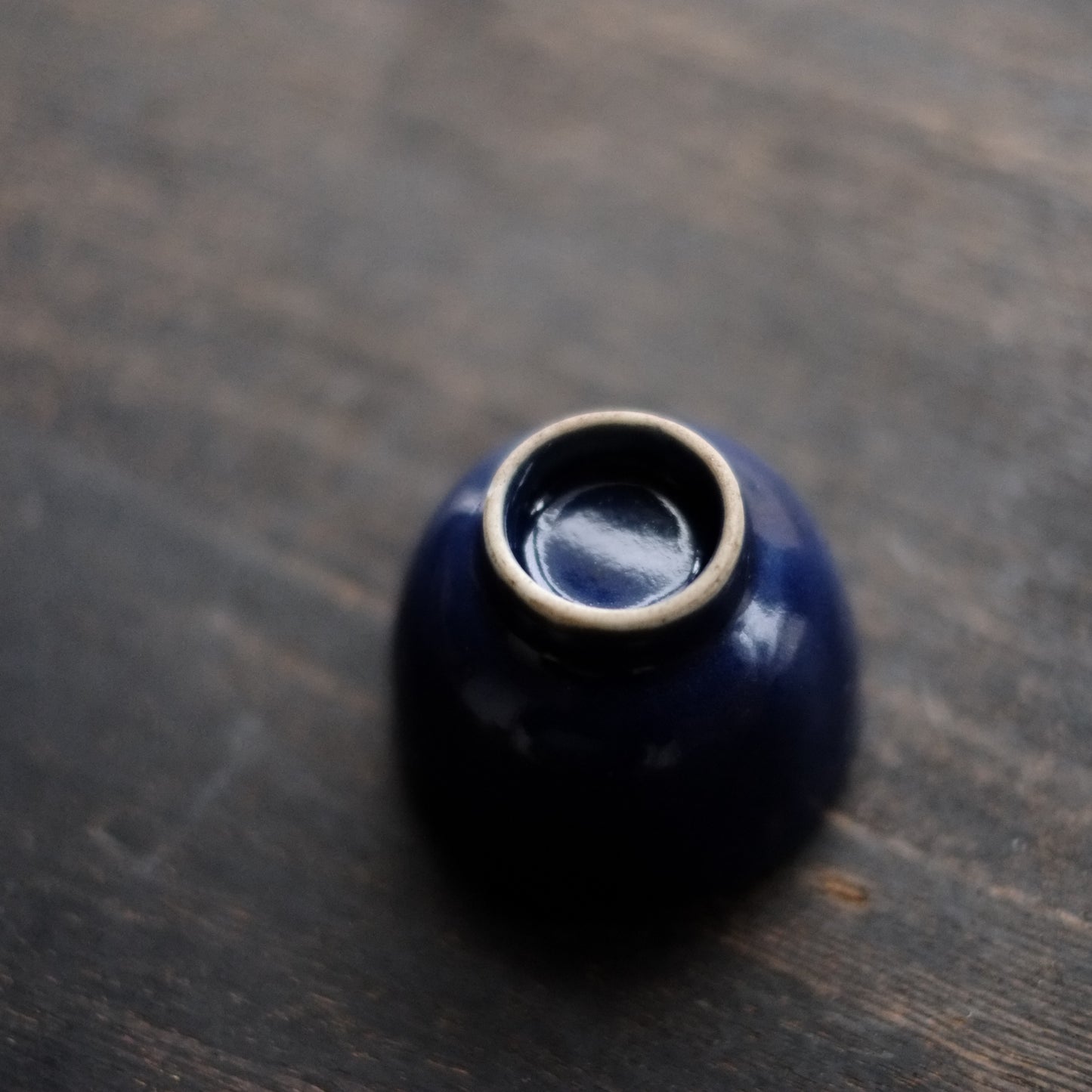 古伊万里総瑠璃釉　猪口　煎茶盃　 江戸時代　(18-19世紀)