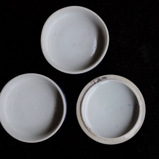 時代 松笹横縞文 蓋付二段重 (19世紀)