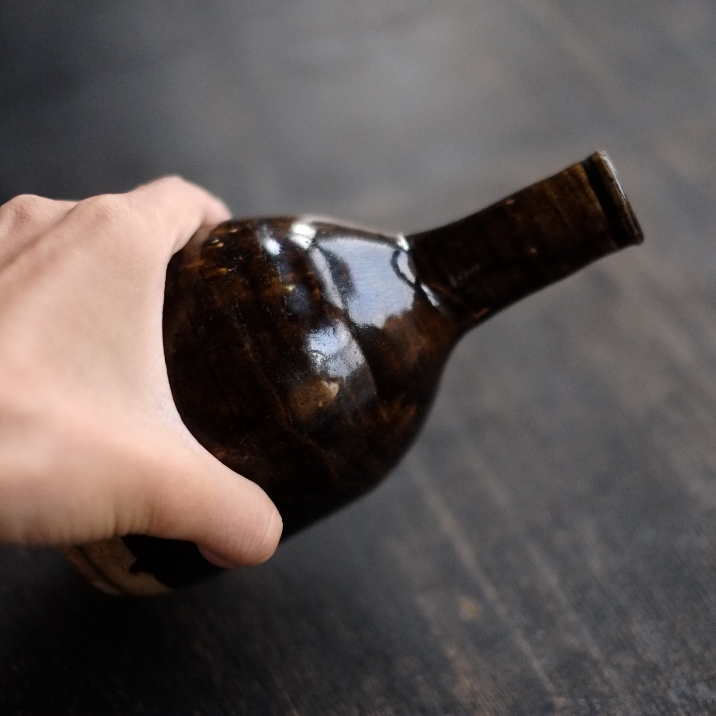 瀬戸・美濃　飴釉徳利　江戸時代(17〜18世紀)