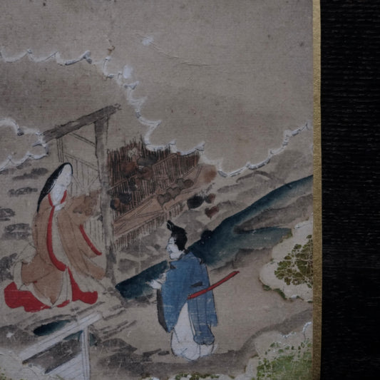 肉筆彩色画　源氏物語絵色紙帖「夕顔」